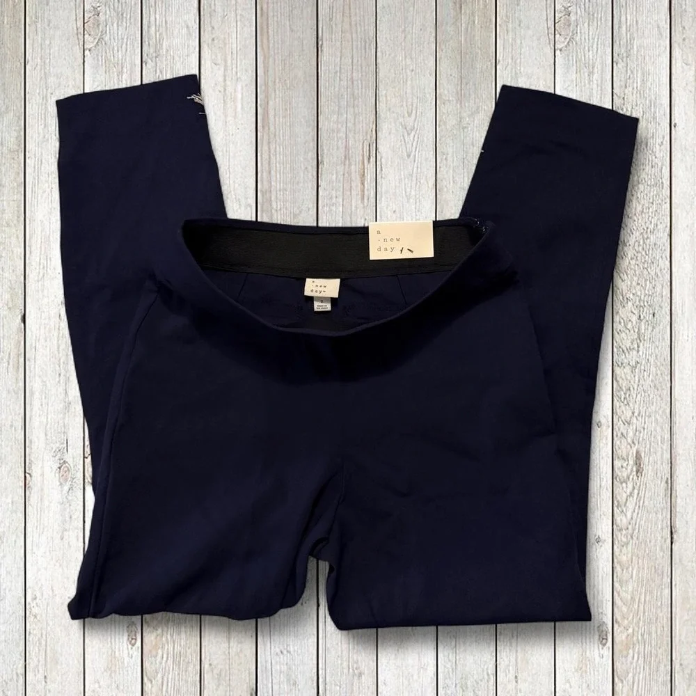 A New Day Navy Skinny High Rise Stretch Pants NWT Size 2R Office Career Work